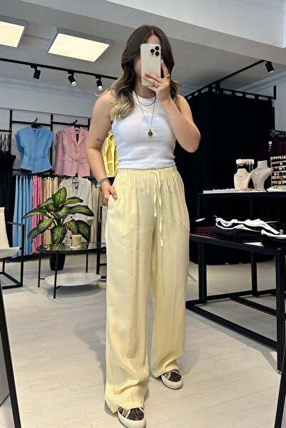 melisa atelier Rahat Kesim Yüksek Bel Salaş Pantolon