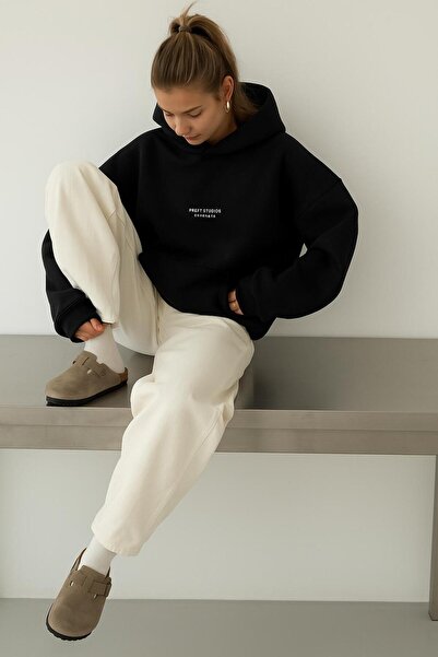 BENROMA 3 İPLİK PENYE PETEET STUDIOS BASKILI UNİSEX KAPÜŞONLU SWEAT