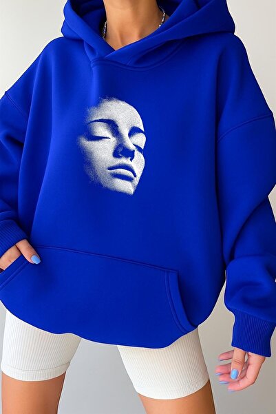 DM DOLCE MORE سترة رياضية بغطاء للرأس للجنسين من القطن الممشط بثلاث خيوط