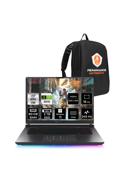 ASUS Rog Strix G16 Ultra 9 275HX 80GB 2TB SSD RTX5070/8GB 240Hz 16" QHD+ W11P...