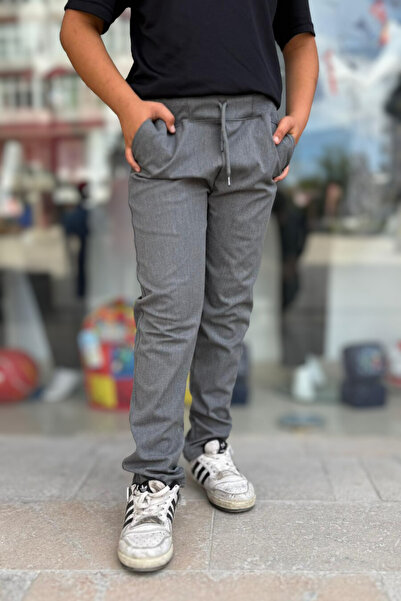 YAKAMEL Children's Trendy Adjustable Middle School School Pants with Tie Waist