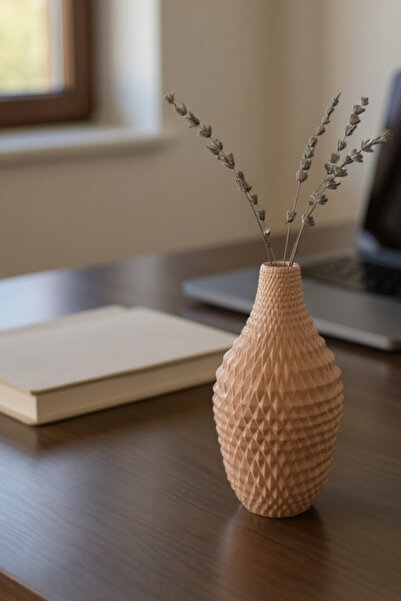 ardesta Vază decorativă din pulbere de piatră realizată manual 19 cm – Obiect mare și elegant de decorare a casei, vază modernă pentru flori artificiale