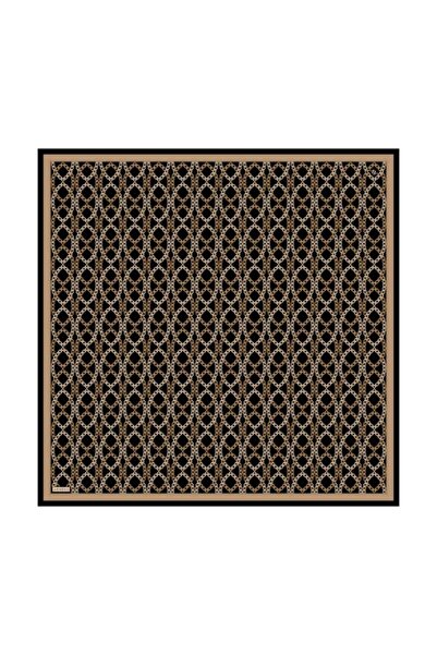 Armine Tivil Pure Silk Scarf 9410 - 07 Black Mixed Pattern