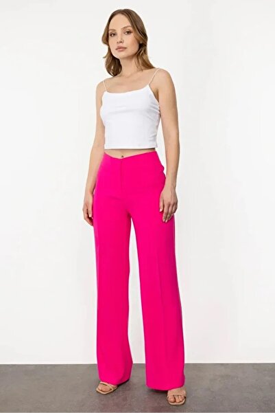 Ekol Wide Leg Crepe Trousers Without Pockets 1212