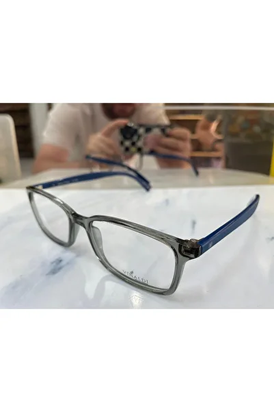 Vinaldi Vi 2040 C.4007 51 Unisex Blue Light Protection Screen Glasses (Transparent Gray/Navy Blue Handle)
