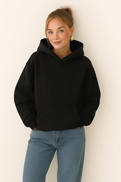 BENROMA 3-нишка джърси унисекс суитшърт с качулка