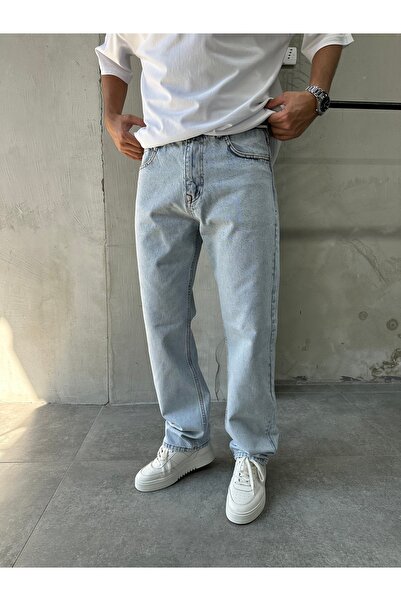 DİFRANSEL Erkek Mavi Lossefit Baggy Pantolon