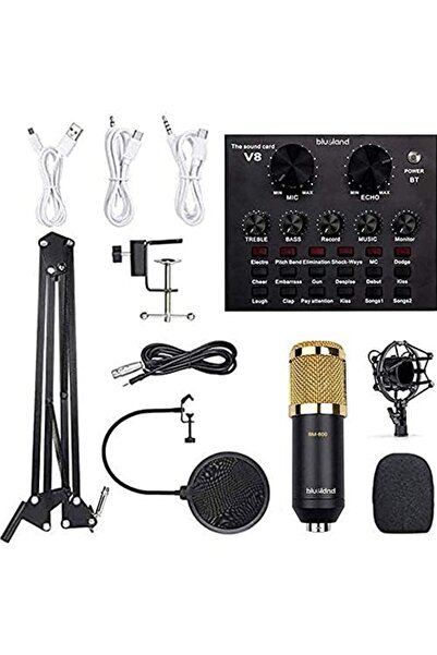Generic Genrics Blueland Microphone, Live Sound Card & BM800 Suspension Microphone Kit
