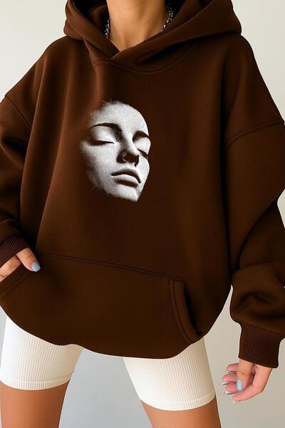 E-ROMA سترة رياضية بغطاء للرأس للجنسين من القطن الممشط بثلاث خيوط