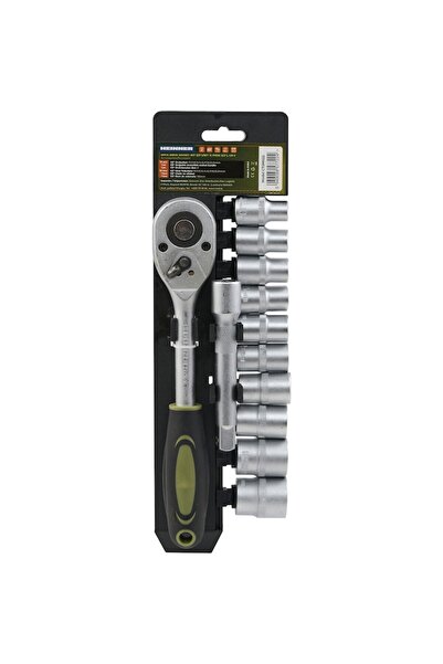 Heinner 12-piece CR-V set, 1/2", 10 socket wrenches 10-24 mm, 1/2" reversible ratchet wrench, bar
