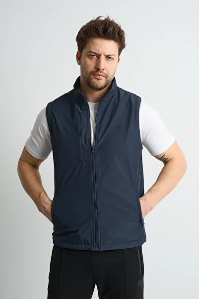 Shooter Sportswear Deluxe Men's Vest with Three Pockets and Fleece Lining, Regular Fit, Navy Blue