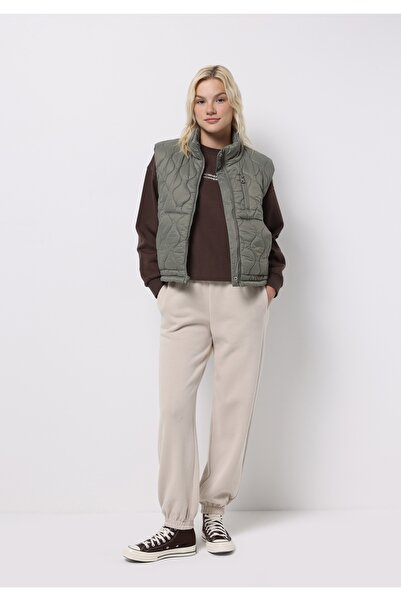 Colin's Regular Fit Dik Yaka Fermuarlı Astarlı Çift Yönlü Kadın Yeşil Yelek