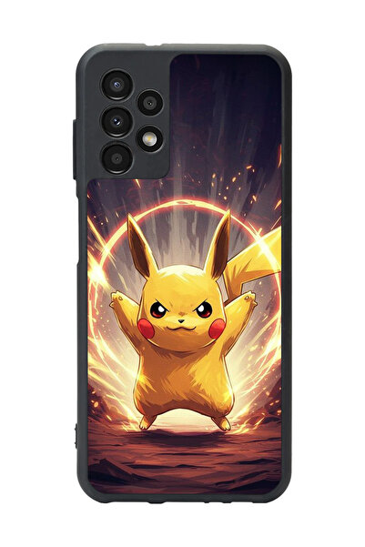 Aksel Kılıf متوافق مع هاتف سامسونج جالاكسي A23، مطبوع، أسود غير لامع، سيليكون...