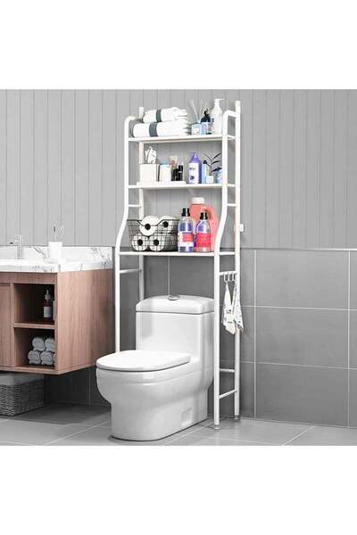 Generic 3-Tier Over Toilet Storage Bathroom Shelving Rack White 25x160x47cm