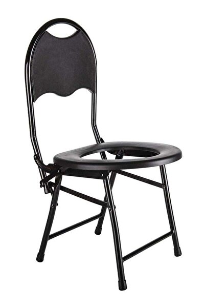 Generic Foldable Camping Toilet Chair Black