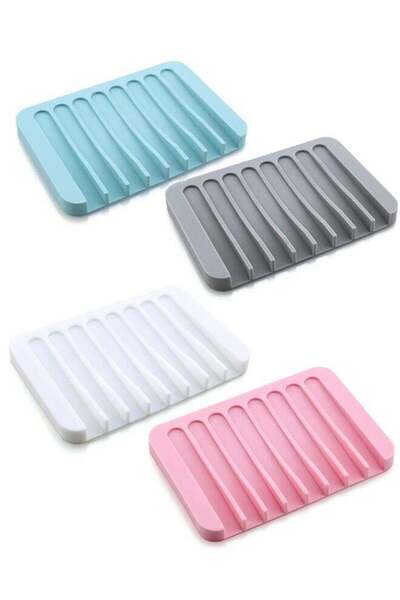 Generic 4 Pcs Self Draining Soap Dishes, Premium Silicone Soap, Bathroom, Kit...