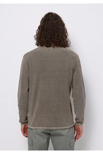 Colin's Regular Fit Round Neck Jacquard Men's Beige Sweater