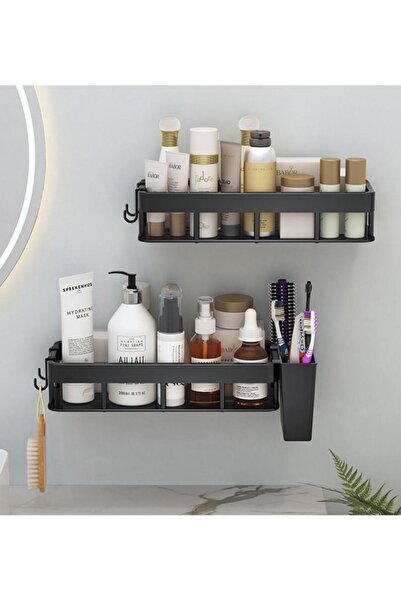 Generic Bathroom Shelf, Set of 2pcs, No Drilling Shower Caddy, Self-Adhesive ...