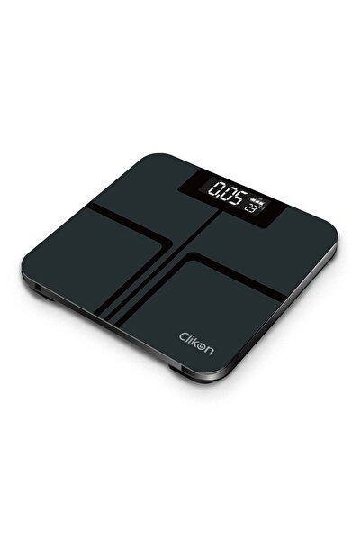 Generic ميزان حمام كليكون أسود/شفاف 21.5 × 39.5 سم