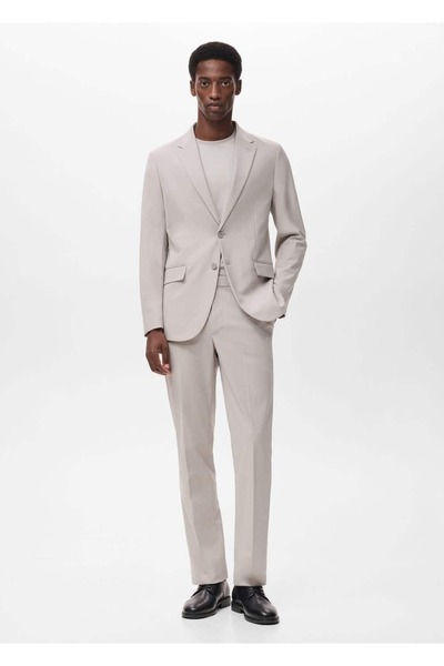 MANGO Man Zurich slim fit Thermolite® kumaş pantolon