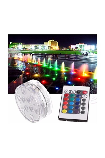Rabelix Online Marketing Su Altı Uzaktan Kumandalı Renk Değiştiren Su Geçirmez Rgb Lamba Vazo Ledi Havuz Süsleme Ledi