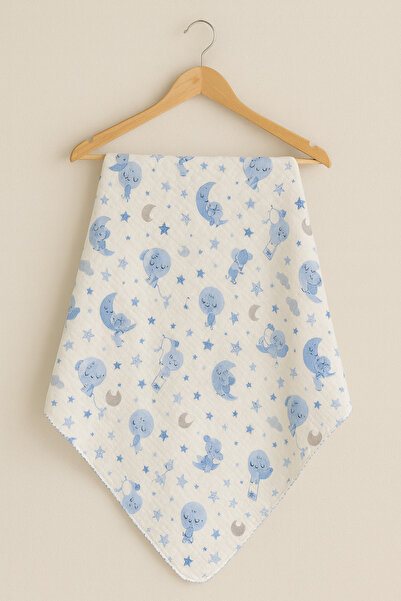 KapsülBebek 100% Cotton Double-Sided Muslin Baby Blanket 100X100 cm - for Crib, Stroller, Car and Daily Use