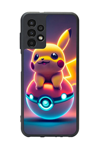 Aksel Kılıf متوافق مع هاتف سامسونج جالاكسي A23، مطبوع، أسود غير لامع، سيليكون...