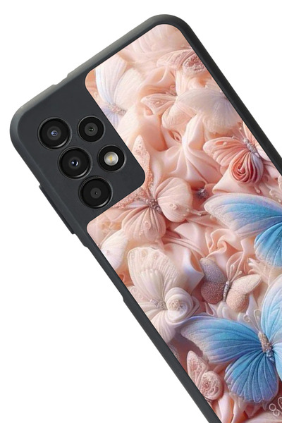 Aksel Kılıf Samsung Galaxy A13 Compatible Printed, Matte Black, Soft Silicone, Protective, Shock Absorbing Cover, Case