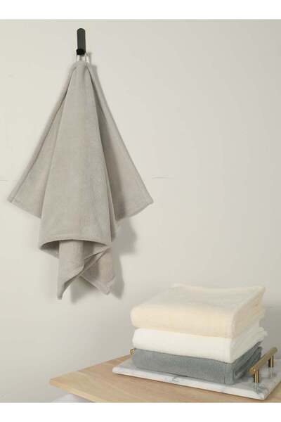 Generic Light Grey Medium Bath Towel - Ultra-Soft Coral Fleece, High Water Ab...