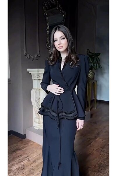 MODA Yeni sezon özel tasarım taş işlemli zarif mühteşem uzun elbise dikkat dar kalıp bir beden büyük alın