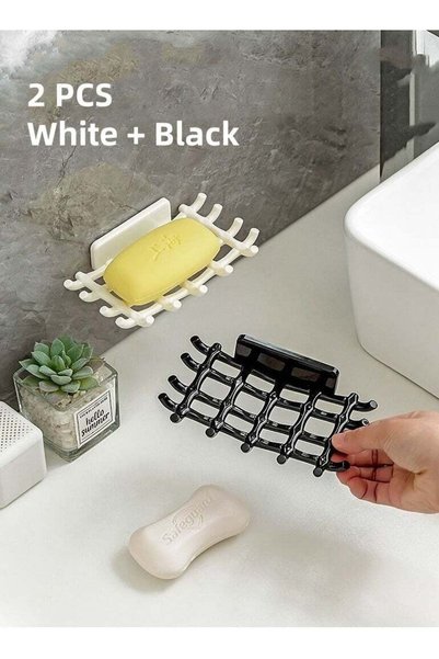 Generic 2 PCS One Black and One White, Multi-Functional Soap Holder, Can Be U...