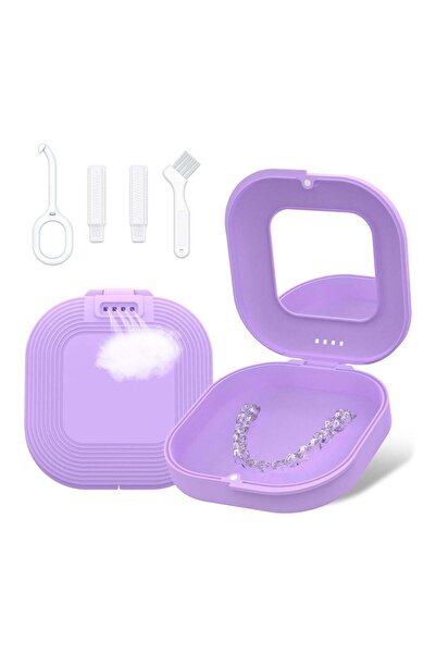 Generic SYOSI Retainer Case with Built-in Mirror for Dental Retainers, Ventilated Retainer Holder Case with