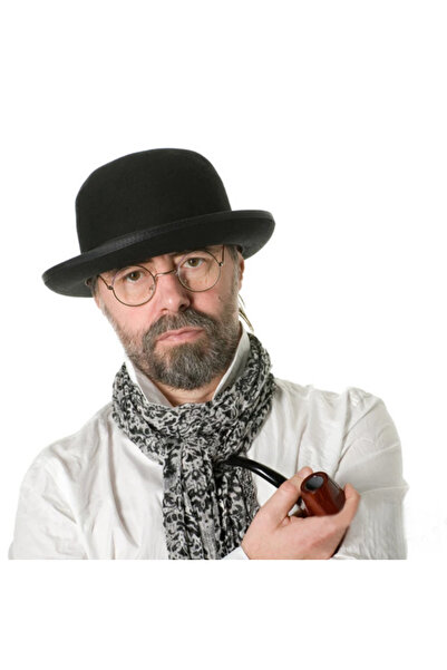 GenelTedarik قبعة ديربي ريترو بولر للبالغين باللون الأسود مقاس 58 سم