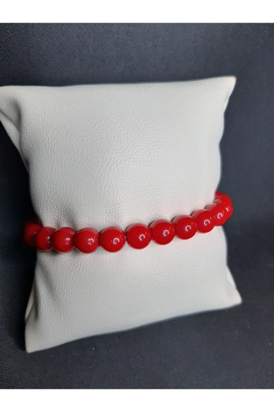 MRYart Red Glass Bead Prayer Beads and Bracelet Set - Stylish Design with 33 Metal Tassels