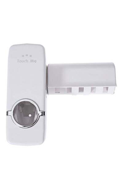 Generic Automatic Toothpaste Dispenser And Toothbrush Holder White 20.3x5.1cm