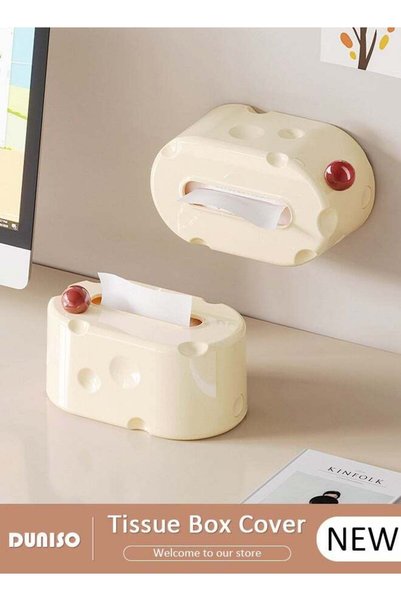 Generic Rectangular Tissue Box Cover with Built-in Spring Paper Tray, Modern ...