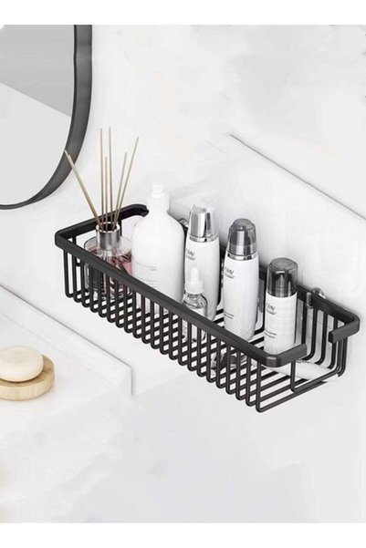 Generic 1-Piece Bathroom Organizer Storage Bathroom Shelving Black 30 x 13.5 ...