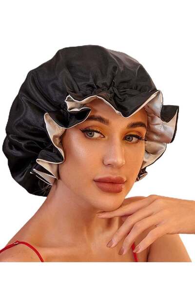 Generic Silk Satin Sleep Bonnet for Women | Natural Hair Satin Bonnet | XL Double Layer Hair Cap | Reversib