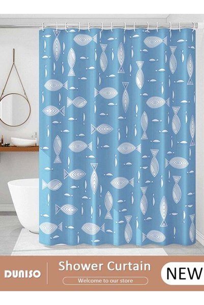 Generic PEVA Shower Curtain Waterproof, Anti Mold Curtain For Bathroom With H...