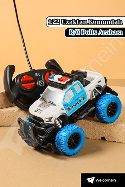 welcomein Uzaktan Kumandalı Polis OffRoad Araba 1:22 Ölçek RC Oyuncak Büyük T...