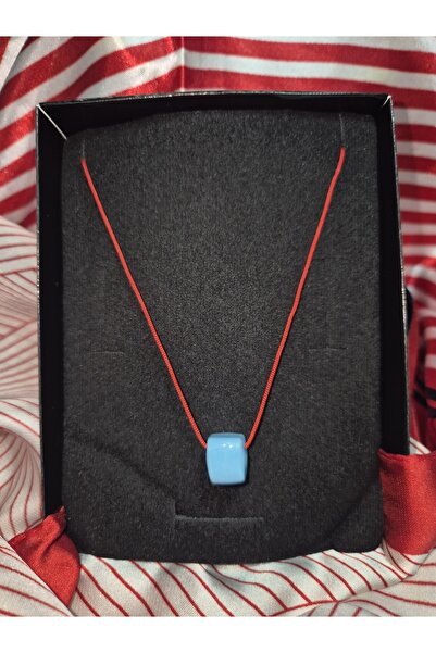 Panelya Red String Luck Necklace Blue Cube Pendant Lucky Gift