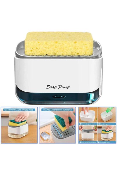 Generic Dish Soap Dispenser for Kitchen, Soap Dispenser and Sponge Holder, Co...