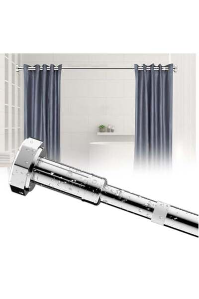 Generic Shower Curtain Rod 130cm-230cm Adjustable Telescopic Curtain Rod Exte...