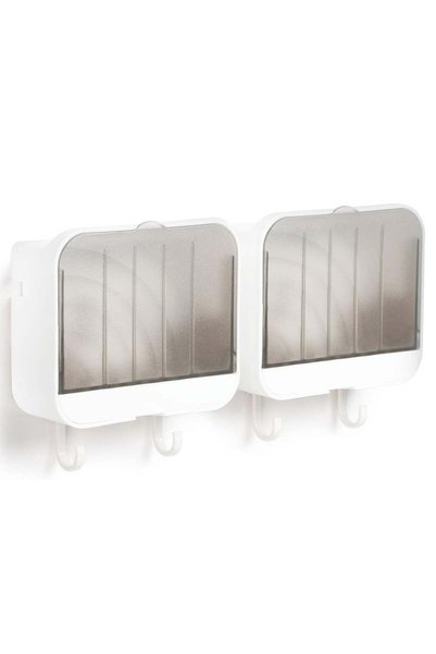 Generic White Wall-Mounted Self-Draining Soap Dish with Hanger for Bath Ball ...