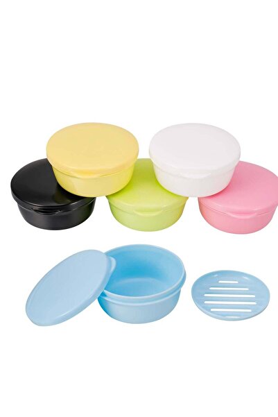 Generic KASTWAVE 6 PCS Travel Soap Box, Portable Round Soap Case, Seal Waterproof Soap Protectors with Lid,