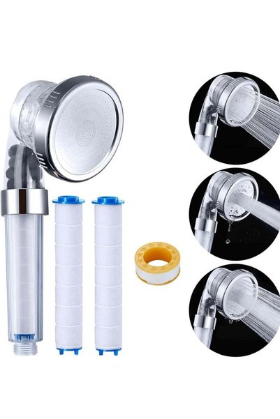 Generic Ionic Shower Head 3 Modes High Pressure Handheld Showerhead Water Sav...