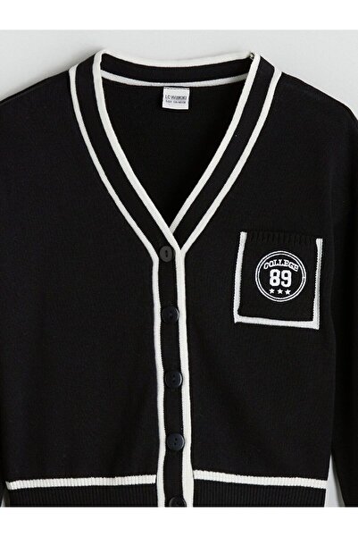 LC Waikiki LCW Kids V Yaka Kız Çocuk Triko Hırka