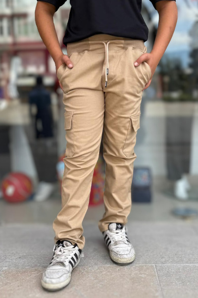 BARLİZ Детски лесни за връзване панталони с кармани за училище