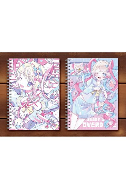nihonwosekai 2 Pcs Needy Girl Overdose Anime Spiral Notebook A5 Size 50 Sheets