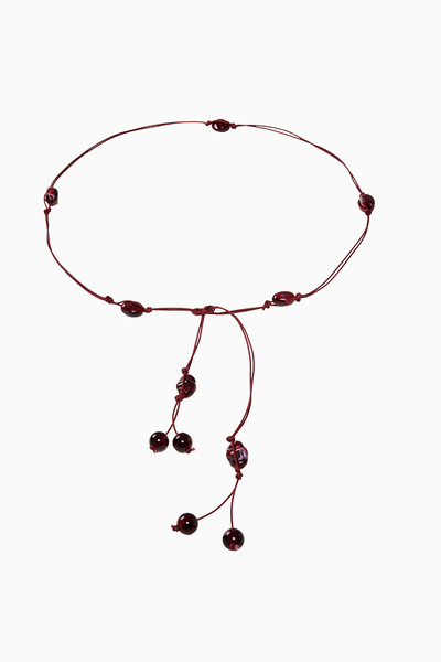 Jolamier BOHO BONCUK ÖRGÜLÜ KEMER - Bordo